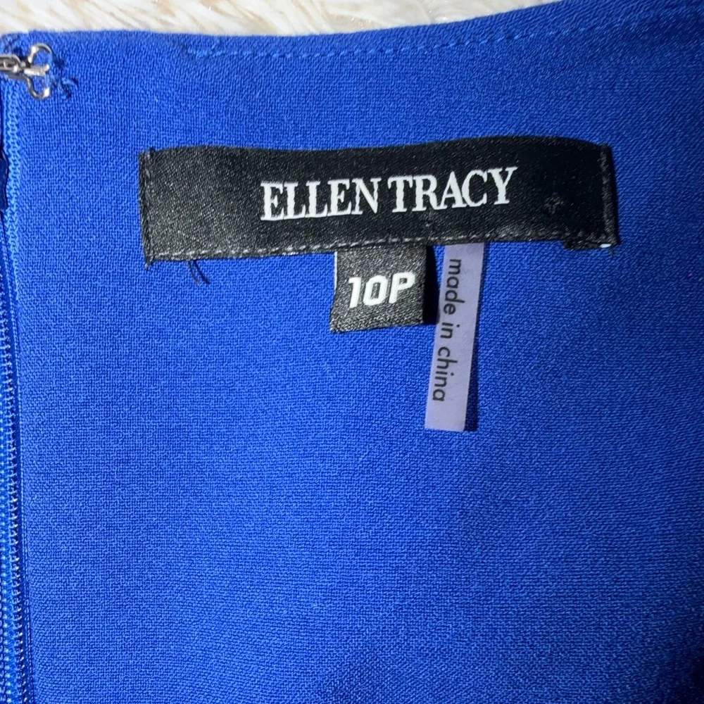 Ellen Tracy Blue Sleeveless Dress size 10 Petite - Picture 5 of 5